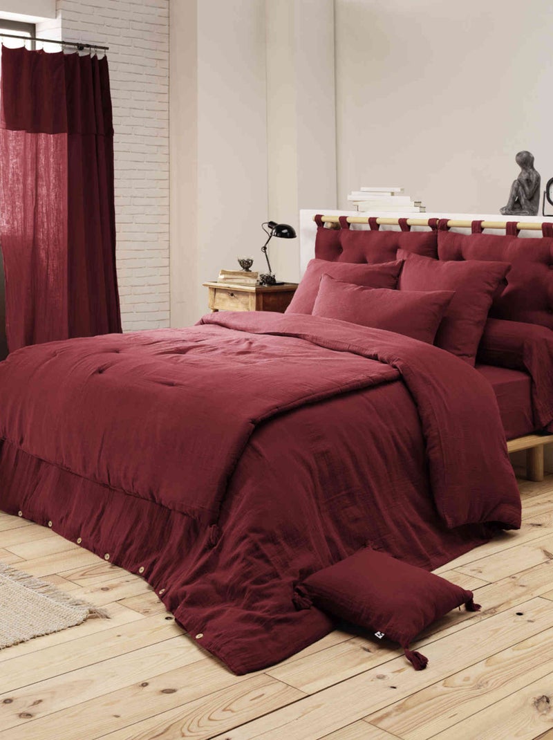 Housse de couette double gaze de coton Rose pâle - Kiabi