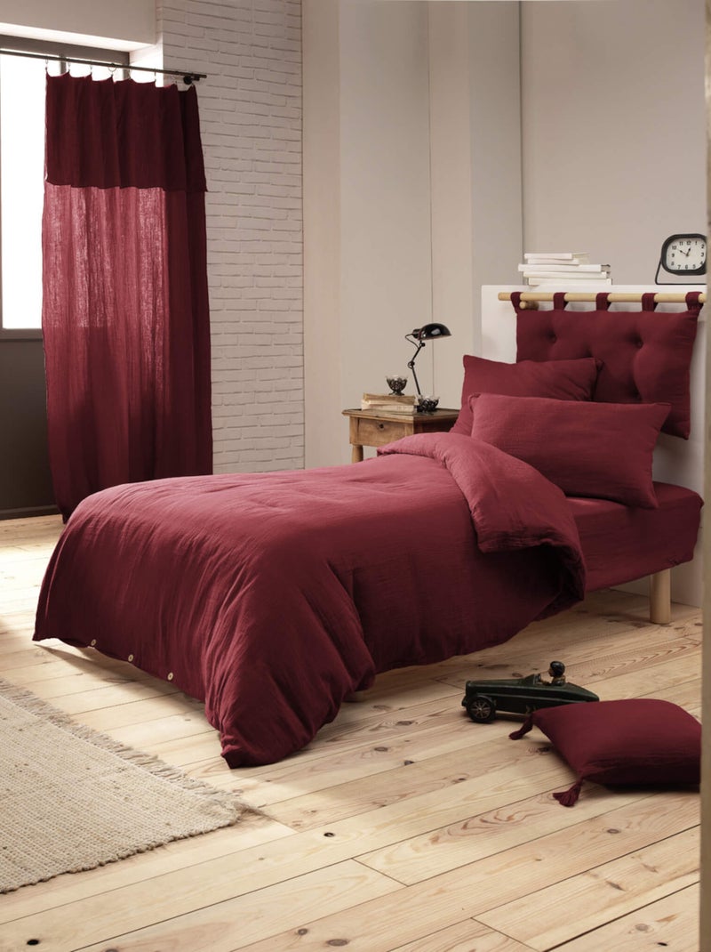 Housse de couette double gaze de coton Rose pâle - Kiabi