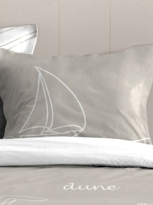 Housse de couette DUNES + 2 taies d’oreiller en coton 57 fils - Kiabi