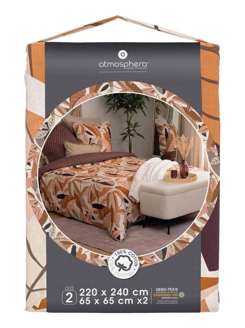 Housse De Couette Unie 140x200 Cm 100% Coton 57 Fils – Orange Doux & Respirant, Lit 1 Personne Qualité Supérieure