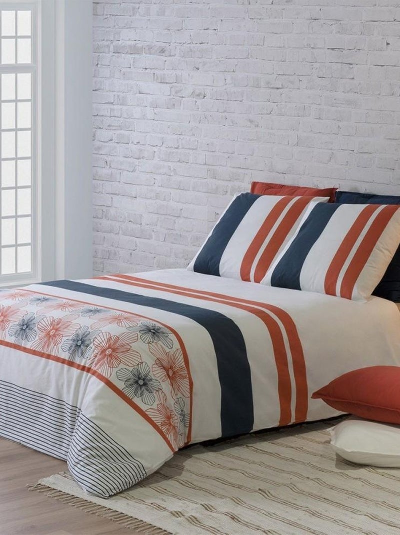 Housse de couette  Elégance + taie(s) coton 57 fils Blanc - Kiabi