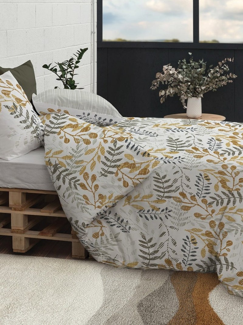 Housse de couette  Eloa + taie(s) coton bio 57 fils Blanc - Kiabi