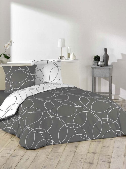 Housse de couette  Elton + taie microfibre - Kiabi
