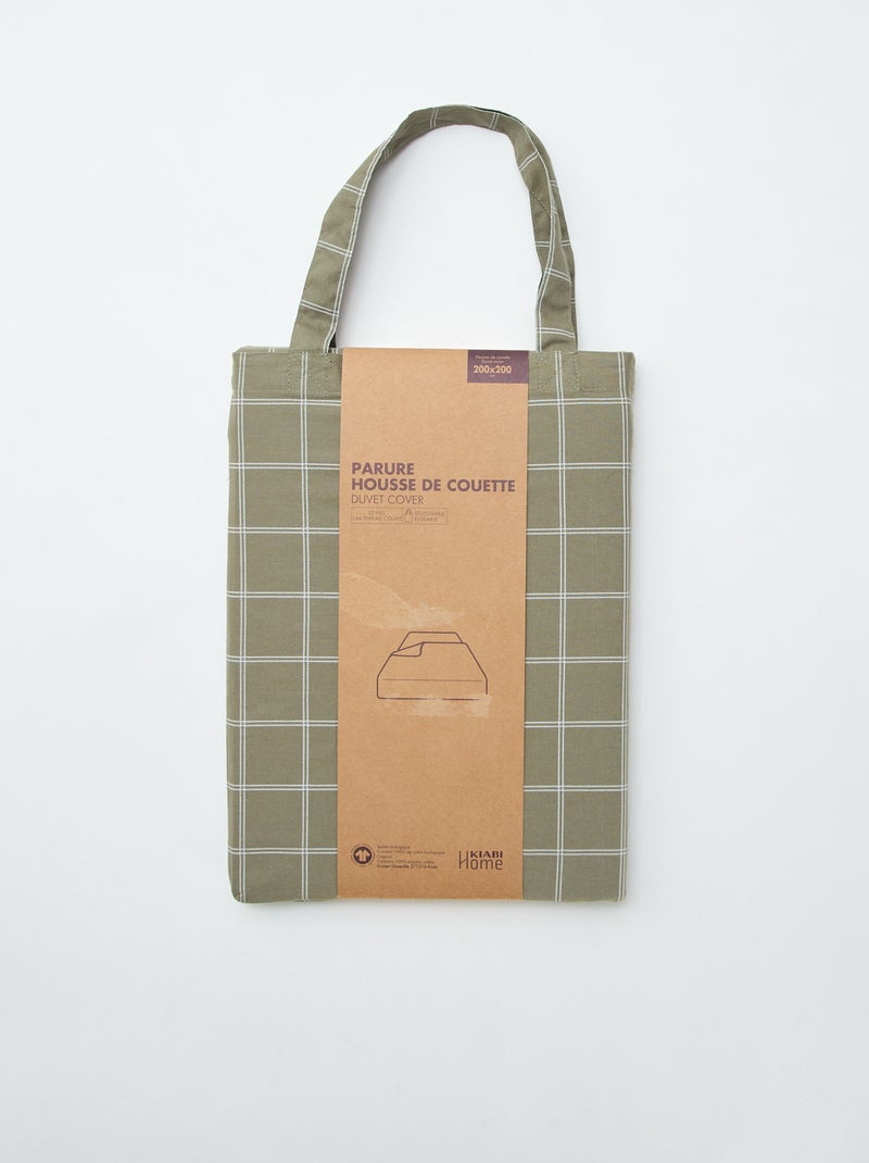 Housse de couette en coton (200 x 200 cm) - Kiabi Home Kaki - Kiabi