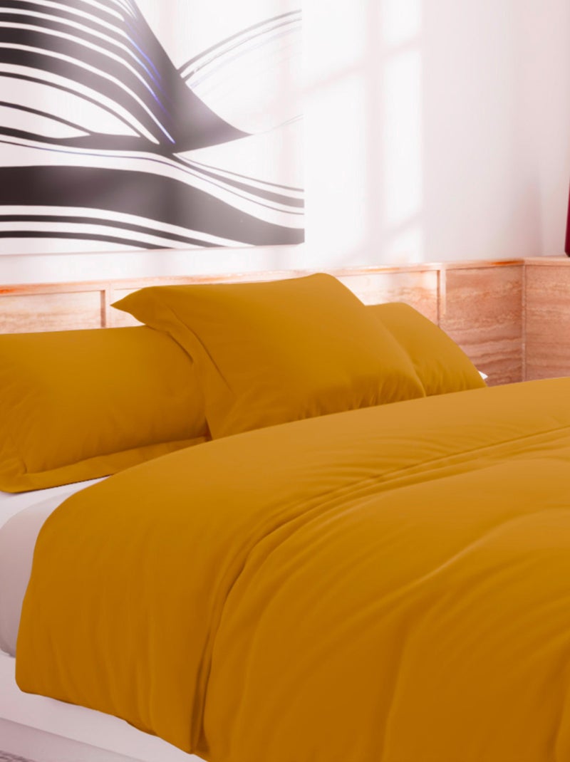 Housse de couette en coton 57 fils UNI, par Soleil d'Ocre Jaune - Kiabi