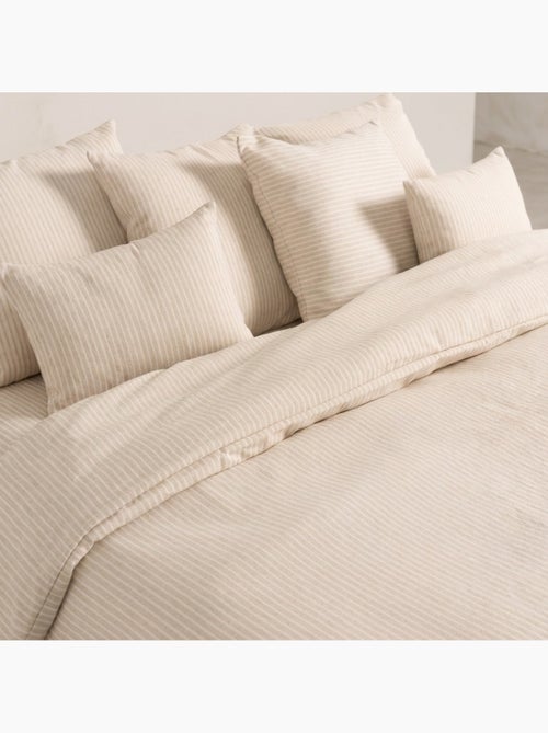 Housse de couette en coton à rayures en fil teint, tissu texturé. N’inclut pas les taies d’oreiller. - Kiabi Housse de couette en coton à rayures en fil teint, tissu texturé. N’inclut pas les taies d’oreiller. - Kiabi