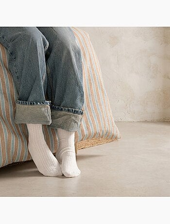 Housse de couette en coton à rayures en relief, tissu texturé. N’inclut pas les taies d’oreiller.