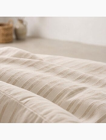 Housse de couette en coton à rayures en relief, tissu texturé. N’inclut pas les taies d’oreiller.