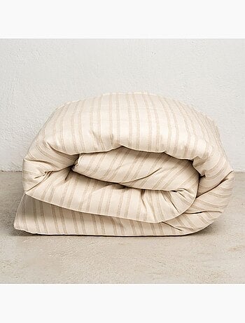 Housse de couette en coton à rayures en relief, tissu texturé. N’inclut pas les taies d’oreiller.