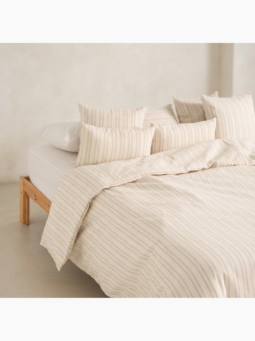 Housse de couette en coton à rayures en relief, tissu texturé. N’inclut pas les taies d’oreiller. - Kiabi