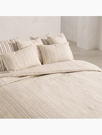 Housse de couette en coton à rayures en relief, tissu texturé. N’inclut pas les taies d’oreiller.