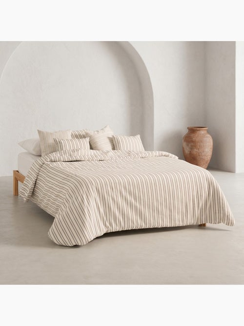 Housse de couette en coton à rayures en relief, tissu texturé. N’inclut pas les taies d’oreiller. - Kiabi