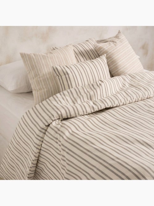 Housse de couette en coton à rayures en relief, tissu texturé. N’inclut pas les taies d’oreiller. - Kiabi
