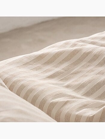 Housse de couette en coton à rayures en relief, tissu texturé. N’inclut pas les taies d’oreiller.