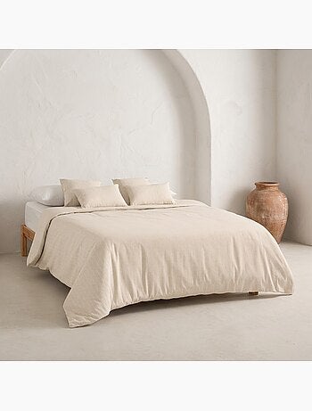 Housse de couette en coton avec fils en relief, tissu texturé. N’inclut pas les taies d’oreiller.