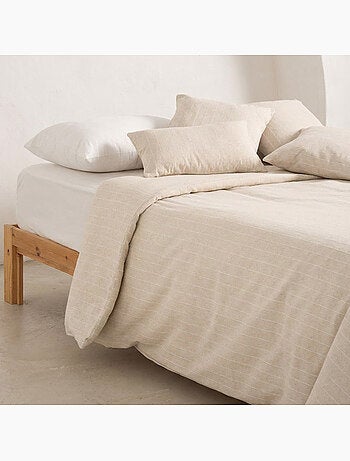 Housse de couette en coton avec fils en relief, tissu texturé. N’inclut pas les taies d’oreiller.