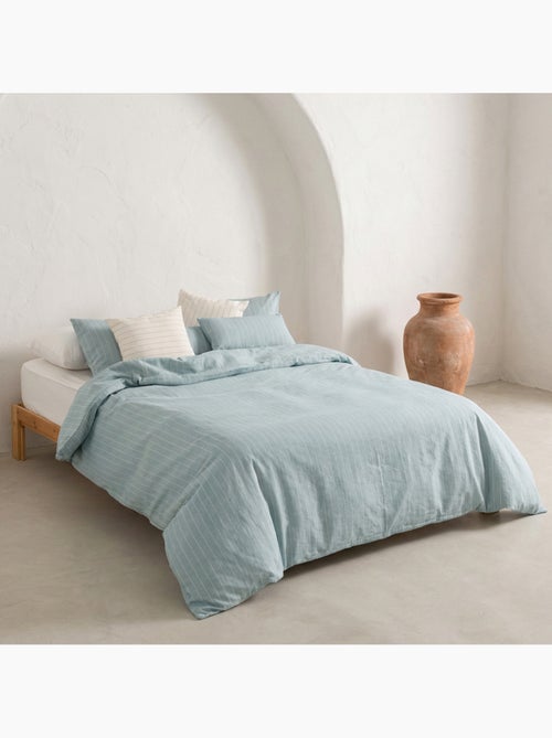 Housse de couette en coton avec fils en relief, tissu texturé. N’inclut pas les taies d’oreiller. - Kiabi Housse de couette en coton avec fils en relief, tissu texturé. N’inclut pas les taies d’oreiller. - Kiabi