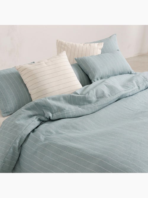 Housse de couette en coton avec fils en relief, tissu texturé. N’inclut pas les taies d’oreiller. - Kiabi Housse de couette en coton avec fils en relief, tissu texturé. N’inclut pas les taies d’oreiller. - Kiabi