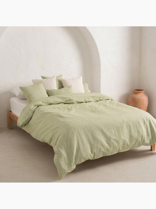 Housse de couette en coton avec fils en relief, tissu texturé. N’inclut pas les taies d’oreiller. - Kiabi Housse de couette en coton avec fils en relief, tissu texturé. N’inclut pas les taies d’oreiller. - Kiabi