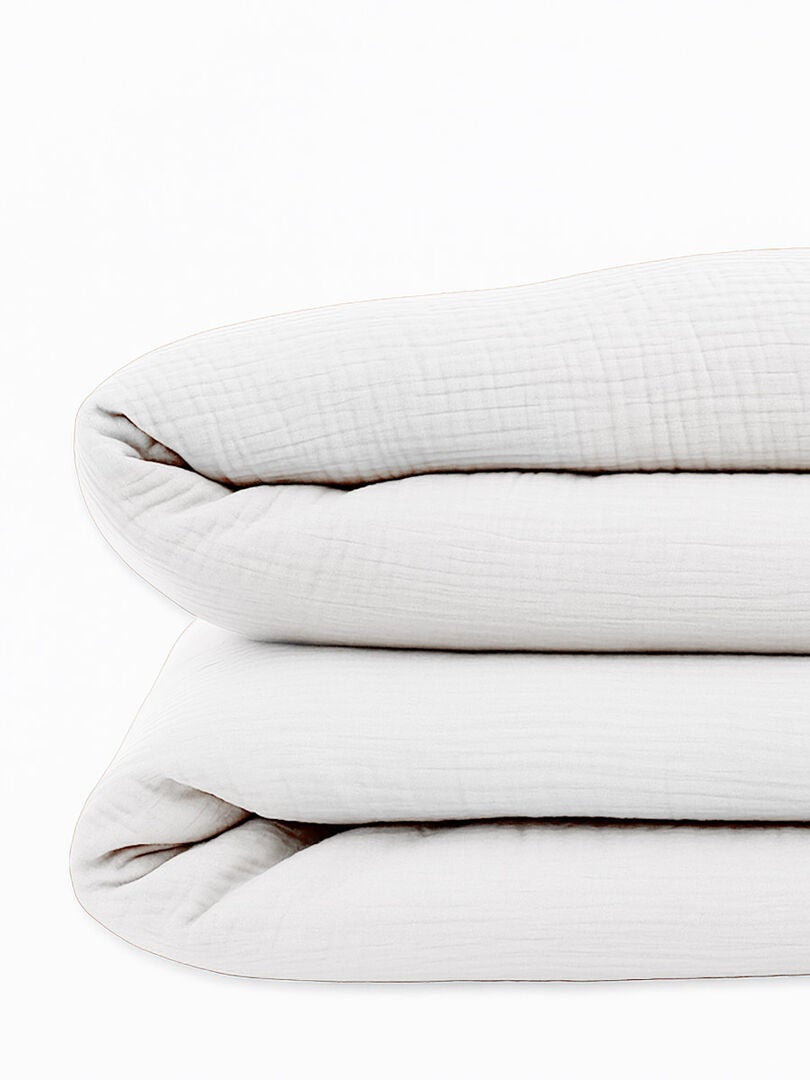 Housse De Couette 240x260 Satin De Coton Blanc - Housse De Rêve