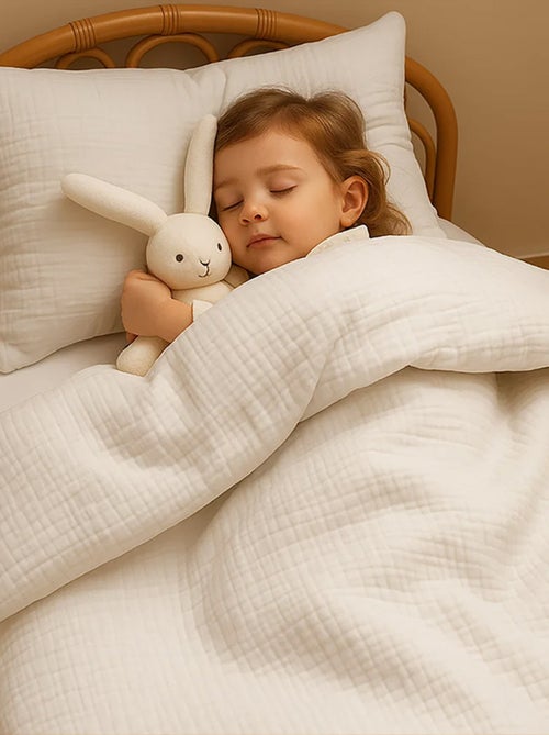 Housse de Couette en Coton Bio Blanc - Kiabi