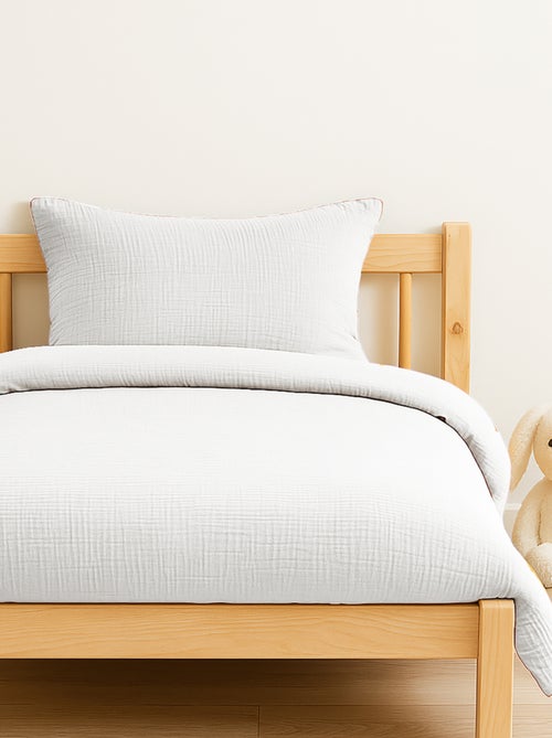 Housse de Couette en Coton Bio Blanc - Kiabi