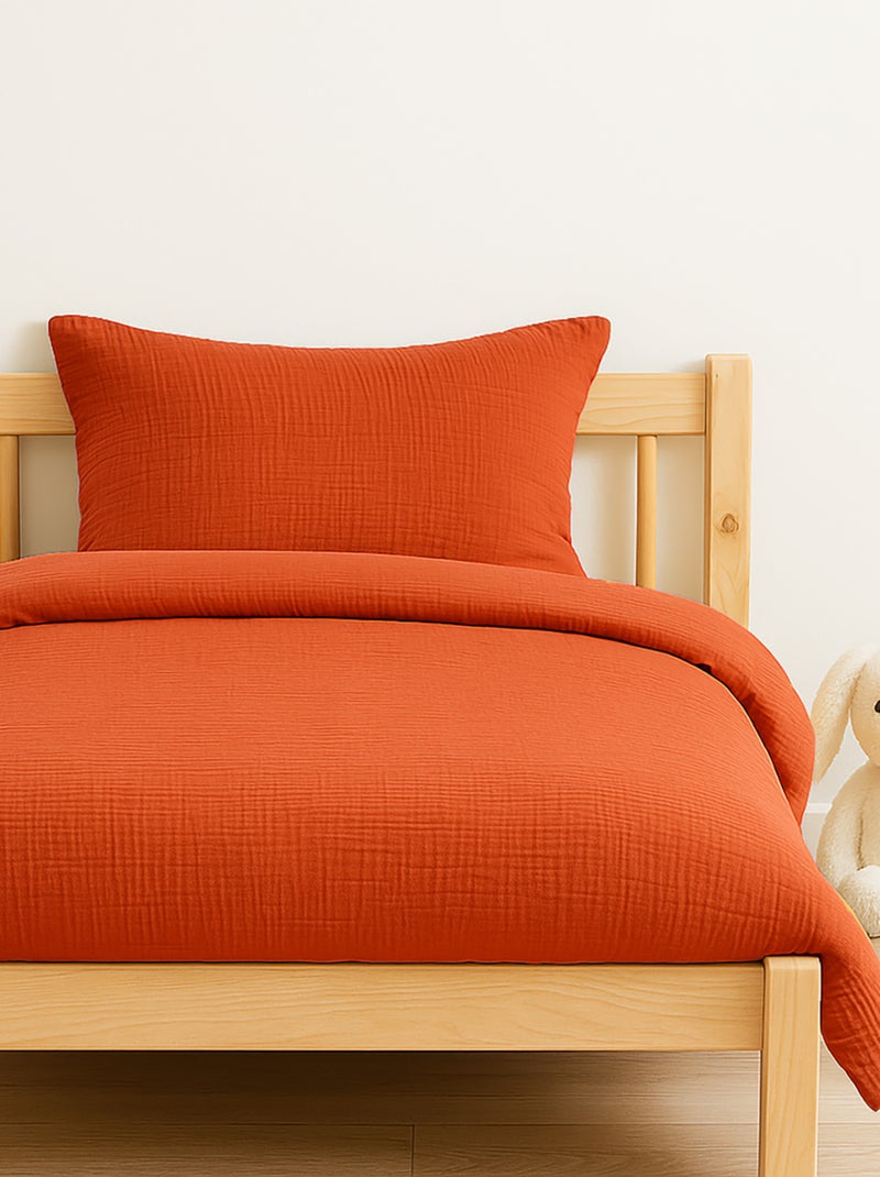 Housse de Couette en Coton Bio Fraise Rouge - Kiabi