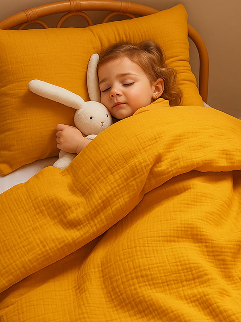 Housse de Couette en Coton Bio Honey Beige - Kiabi