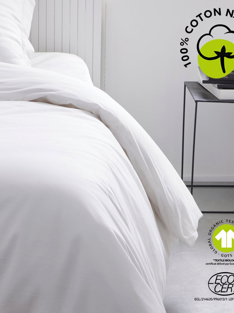 Housse de couette en coton BIO ORGANIC Blanc - Kiabi