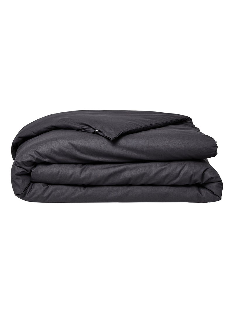 Housse de couette en coton BIO ORGANIC gris anthracite - Kiabi