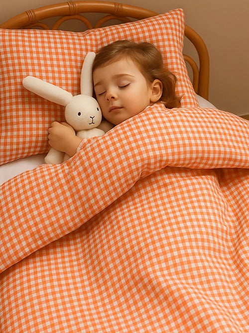 Housse de Couette en Coton Bio Vichy - Kiabi