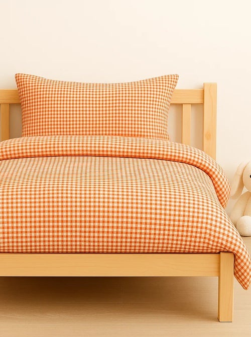 Housse de Couette en Coton Bio Vichy - Kiabi