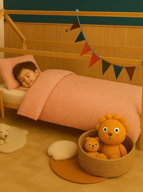 Housse de Couette en Coton Bio Vichy - Kiabi