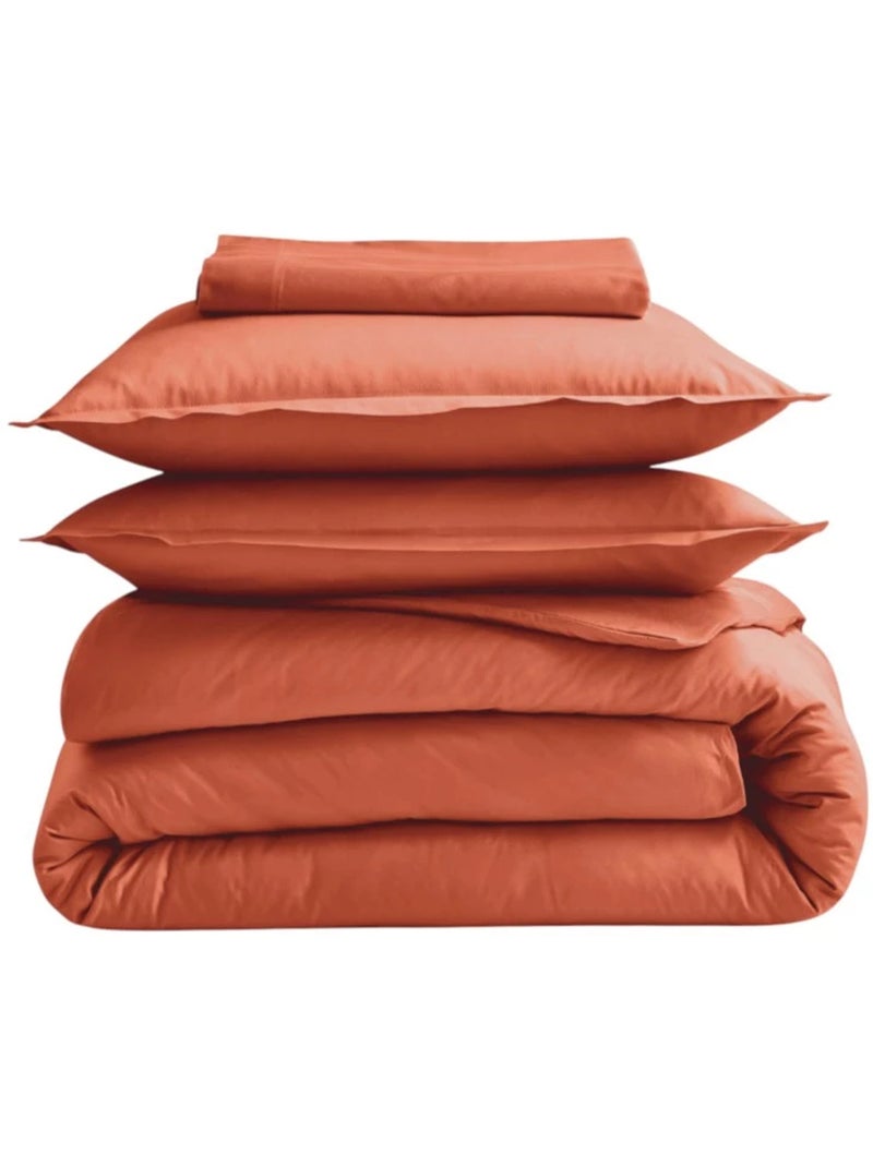 Housse de couette en coton biologique Orange - Kiabi