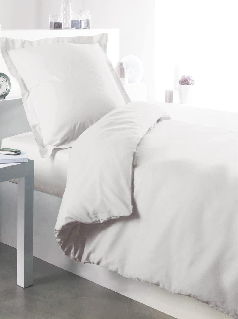 Housse de couette en coton blanc Blanc - Kiabi
