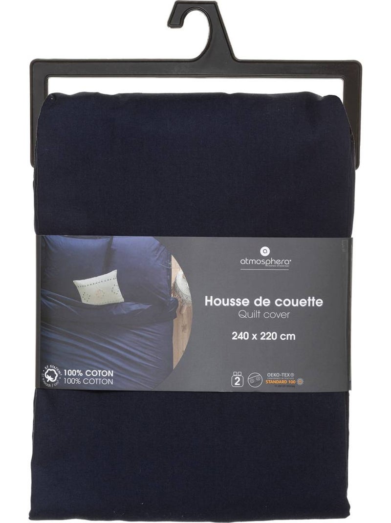 Housse de couette en coton CARINA Bleu encre - Kiabi