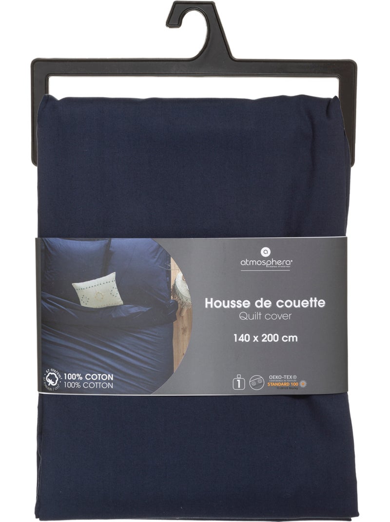 Housse de couette en coton CARINA Bleu encre - Kiabi