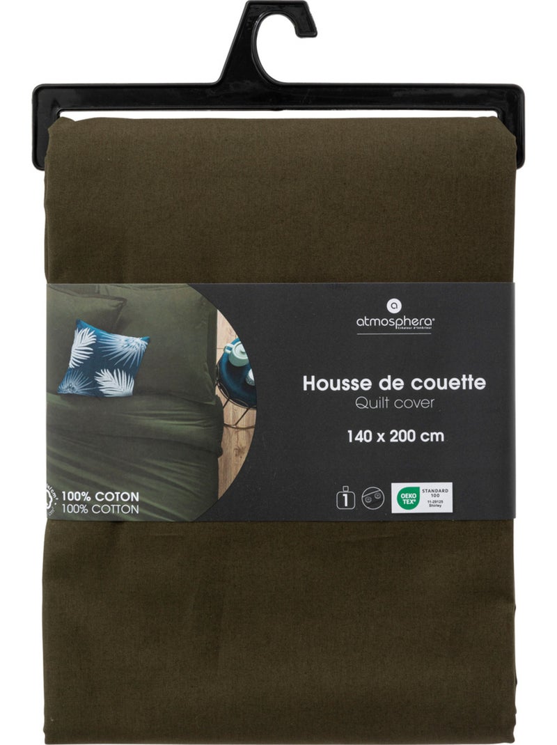 Housse de couette en coton CARINA Kaki - Kiabi