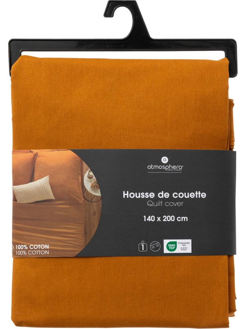 Housse de couette en coton CARINA Moutarde - Kiabi