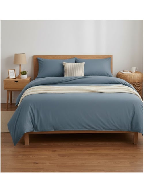 Housse de couette en coton Contemporain uni - Kiabi