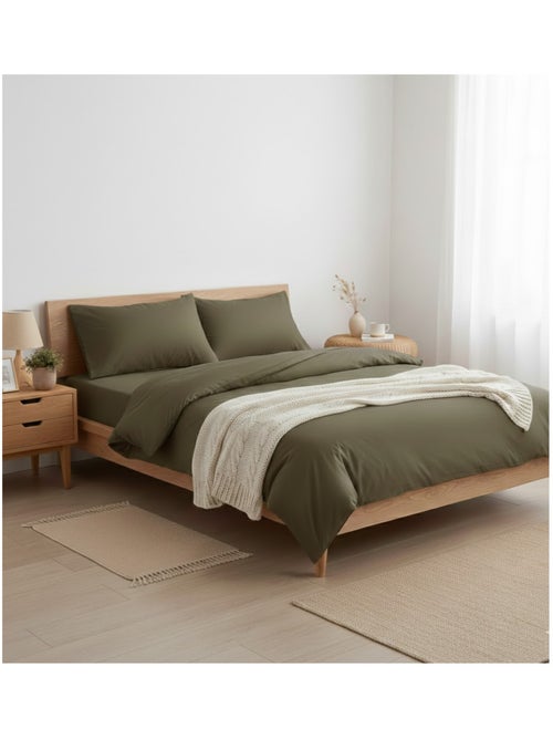 Housse de couette en coton Contemporain uni - Kiabi