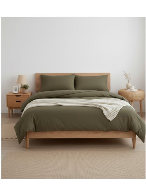 Housse de couette en coton Contemporain uni - Kiabi