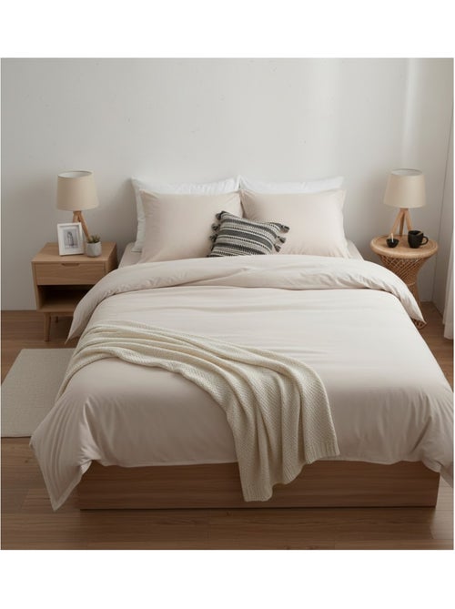 Housse de couette en coton Contemporain uni - Kiabi