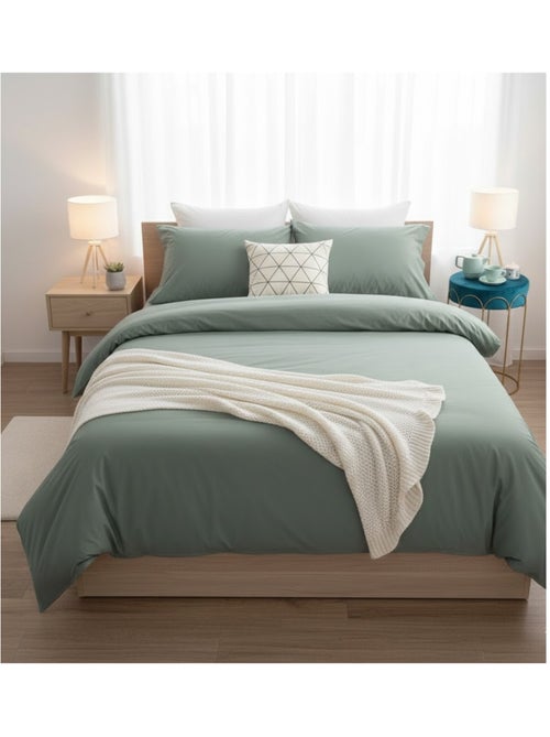 Housse de couette en coton Contemporain uni - Kiabi