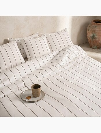 Housse de couette en coton, fils en relief teints, tissu texturé. Sans taies - Gamusi.