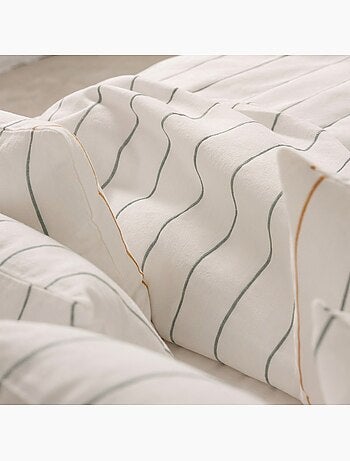 Housse de couette en coton, fils en relief teints, tissu texturé. Sans taies - Gamusi.