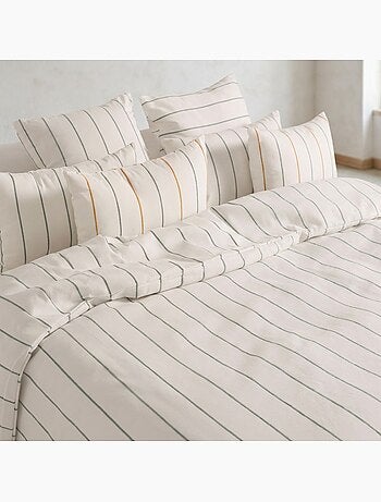 Housse de couette en coton, fils en relief teints, tissu texturé. Sans taies - Gamusi.