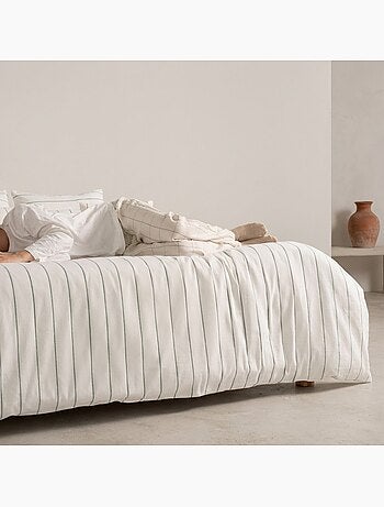 Housse de couette en coton, fils en relief teints, tissu texturé. Sans taies - Gamusi.
