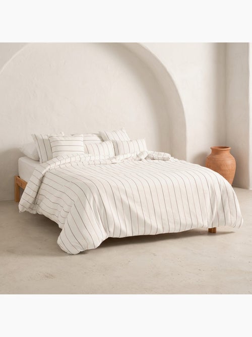 Housse de couette en coton, fils en relief teints, tissu texturé. Sans taies. - Kiabi Housse de couette en coton, fils en relief teints, tissu texturé. Sans taies. - Kiabi