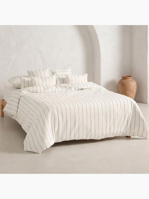 Housse de couette en coton, fils en relief teints, tissu texturé. Sans taies. - Kiabi Housse de couette en coton, fils en relief teints, tissu texturé. Sans taies. - Kiabi